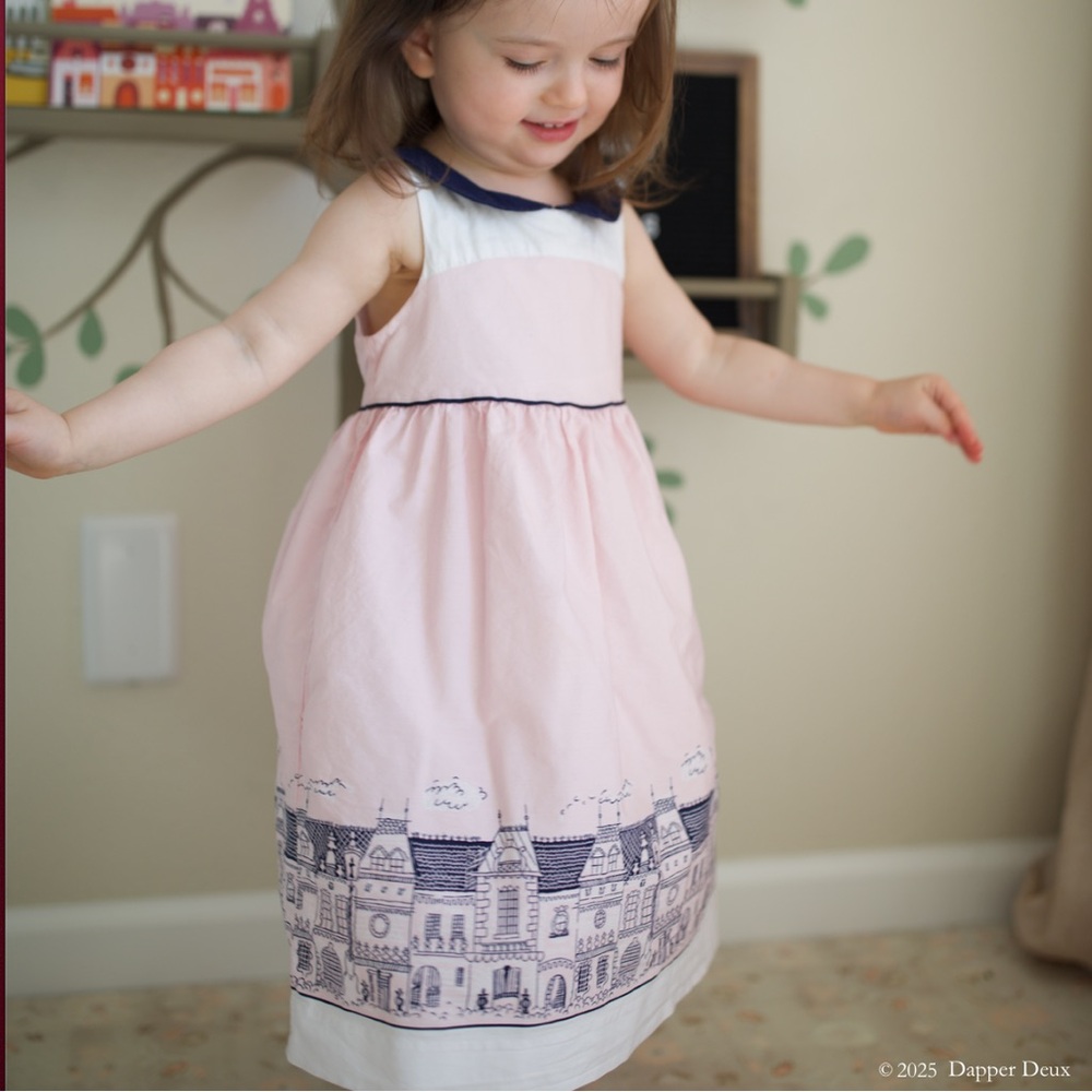 Janie and Jack | Tea Party Pink Rooftop Border Dress